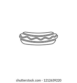 Hot Dog icon. Simple outline vector of fast food set for UI and UX, website or mobile application