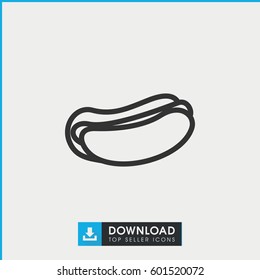 hot dog icon. simple outline hot dog vector icon. on white background.