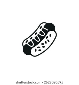 Hot dog icon. Simple hot dog icon for social media, app and web design. Vector illustration.