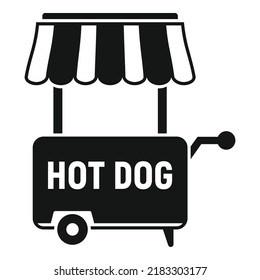 Icono de hot dog simple vector. Quiosco callejero. Tienda de tiendas