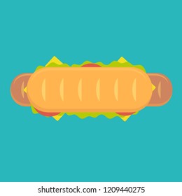 hot dog icon. Stock flat vector illustration.