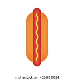 Hot dog icon, stock vector, logo isolated on a white background. Illustration