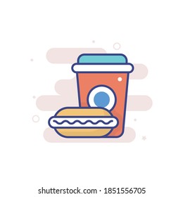 Hot Dog icon style illustration. EPS 10 file 