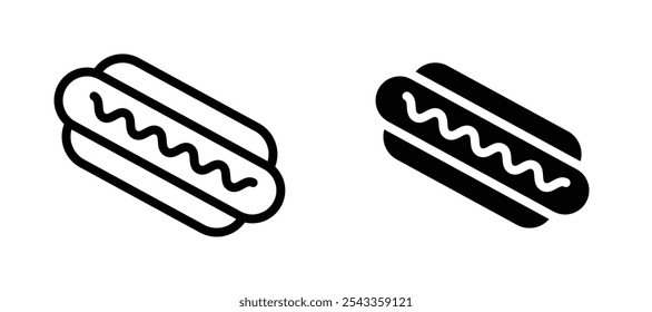 Hot dog icon symbol collection on white background.