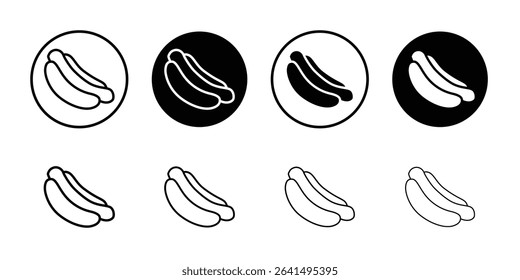 Hot dog icon Thin line illustration set vector
