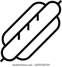 hot dog icon. Thin linear style design isolated on white background