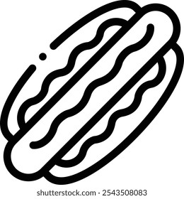 icono de perro caliente. Diseño De Estilo Lineal Delgado Aislado Sobre Fondo Blanco