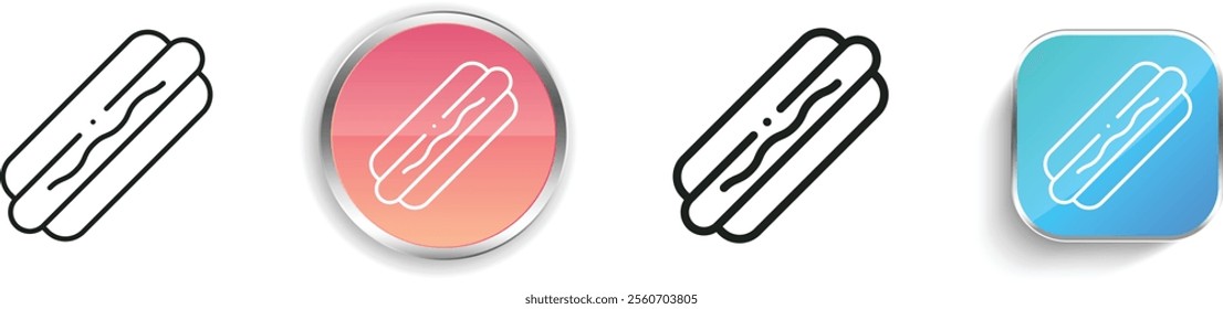 hot dog icon. Thin Linear, Regular and Button Style Design Isolated On White Background