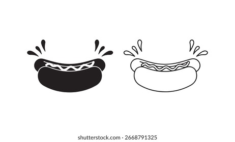 Hot dog icon with transparent background