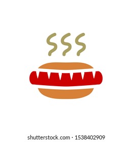 hot dog icon in trendy flat design