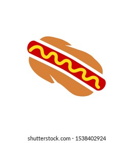 hot dog icon in trendy flat design