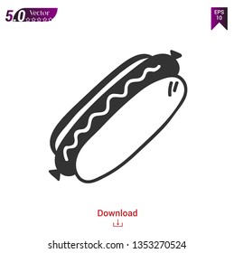 Hot Dog Icon, vector