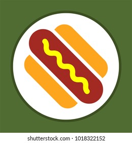 Hot Dog Icon Vector Art Illustration