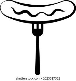 Hot Dog Icon Vector Art Illustration