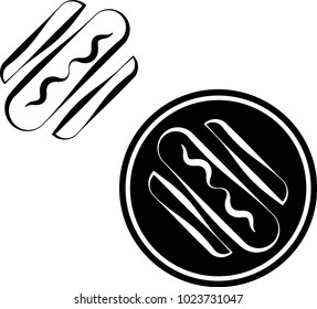 Hot Dog Icon Vector Art Illustration