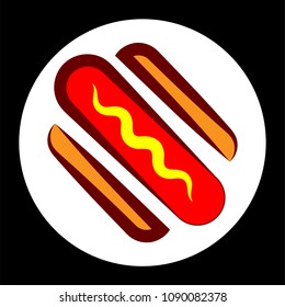 Hot Dog Icon Vector Art Illustration
