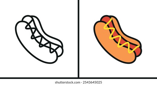 Hot dog icon vector basic design simple and modern concept templates