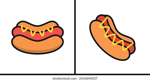 Hot dog icon vector basic design simple and modern concept templates