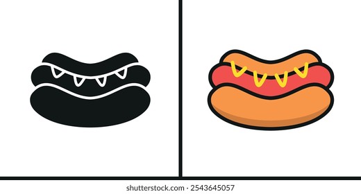 Hot dog icon vector basic design simple and modern concept templates