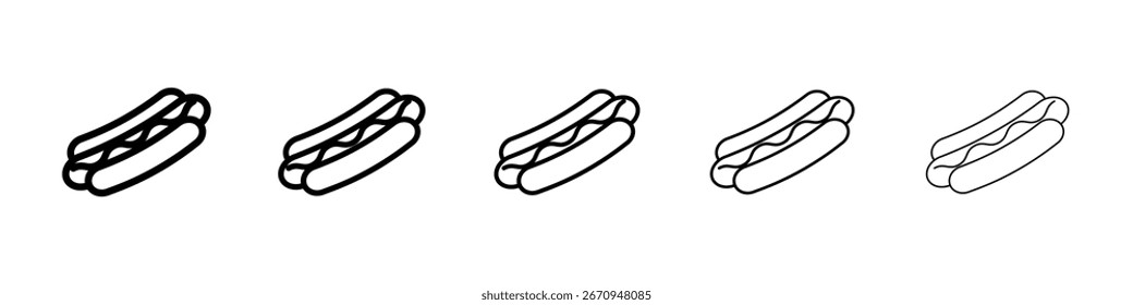 Hot dog icon vector collection. EPS 10