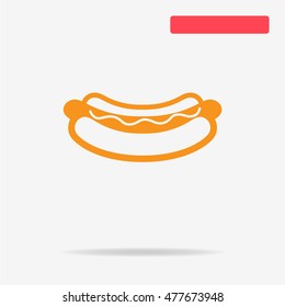 Hot dog icon. Vector concept illustration for design.