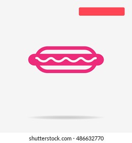 Hot dog icon. Vector concept illustration for design.