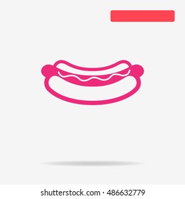 Hot dog icon. Vector concept illustration for design.