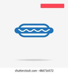 Hot dog icon. Vector concept illustration for design.