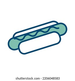 plantilla de diseño vectorial de icono de hot dog en fondo blanco