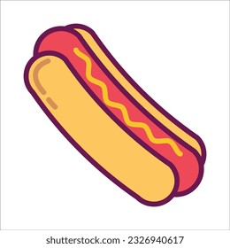 plantilla de diseño vectorial de icono de hot dog