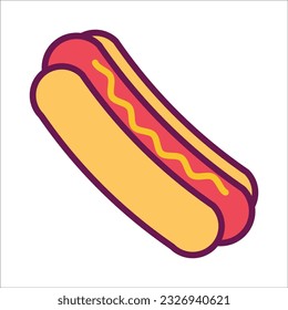 plantilla de diseño vectorial de icono de hot dog