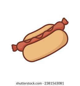 plantilla de diseño de vectores de iconos de hot dog simple y limpio