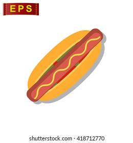 hot dog icon, vector fast food icon, isolated restaurant sign