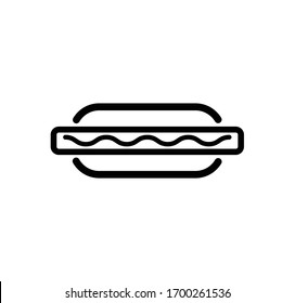 Hot dog icon vector flat style trendy