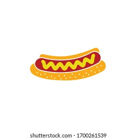 Hot Dog Icon Vektorillustration flach im Trend