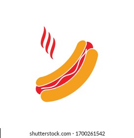 Hot dog icon vector flat style trendy