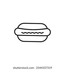 Hot dog icon Vector flat thin line illustration