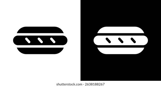 Hot dog icon Vector in flat style. Collection silhouettes