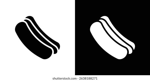 Hot dog icon Vector in flat style. Collection silhouettes