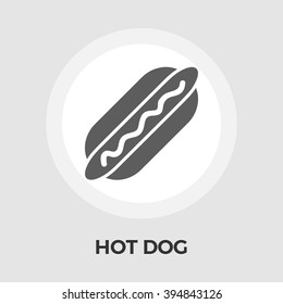 Hot dog icon vector. Flat icon isolated on the white background. Editable EPS file. Vector illustration.