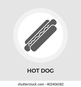 Hot dog icon vector. Flat icon isolated on the white background. Editable EPS file. Vector illustration.