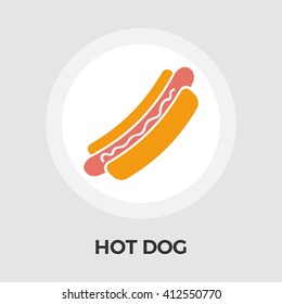 Hot dog icon vector. Flat icon isolated on the white background. Editable EPS file. Vector illustration.