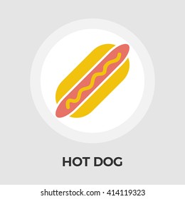 Hot dog icon vector. Flat icon isolated on the white background. Editable EPS file. Vector illustration.