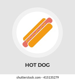 Hot dog icon vector. Flat icon isolated on the white background. Editable EPS file. Vector illustration.