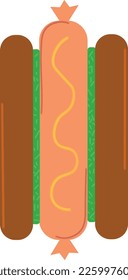 The hot dog icon in vector graphics
