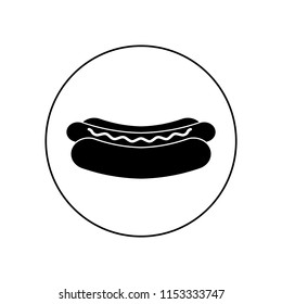 Hot Dog Icon, vector illustration, logo