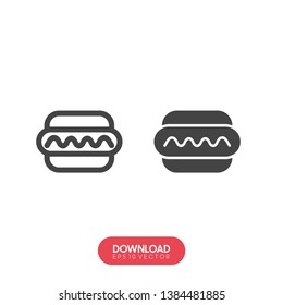 Hot Dog Icon, vector illustration - Vector