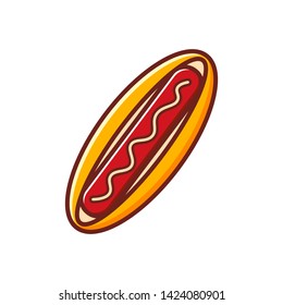 Hot Dog Icon, vector illustration