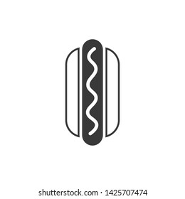Hot Dog Icon, vector illustration