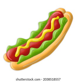 Hot dog icon vector illustration isolated in a white background